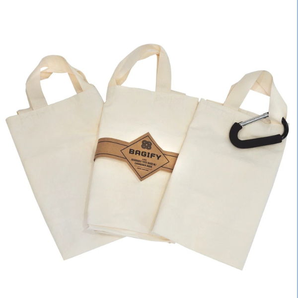 Ozuaz XL 3-Pack Reusable Grocery Totes with Bonus Hook