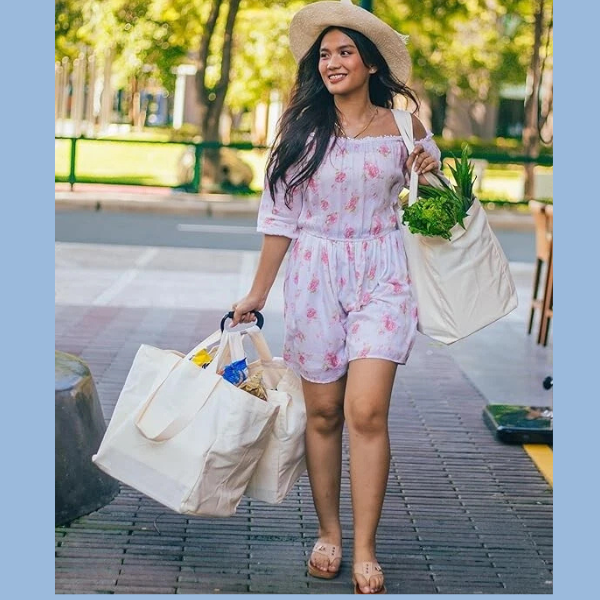 Ozuaz XL 3-Pack Reusable Grocery Totes with Bonus Hook