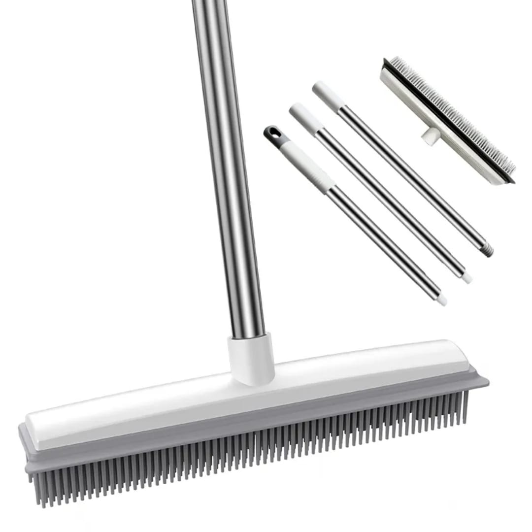 Ozuaz 2 in 1 Carpet Brush Rubber Broom Bathroom Floor Cleaning Brush for Pet Hair Fur