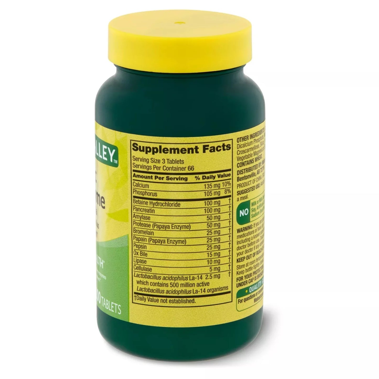 Spring Valley Probiotic Multi-Enzyme Digestive Formula Tablets 200 Count
