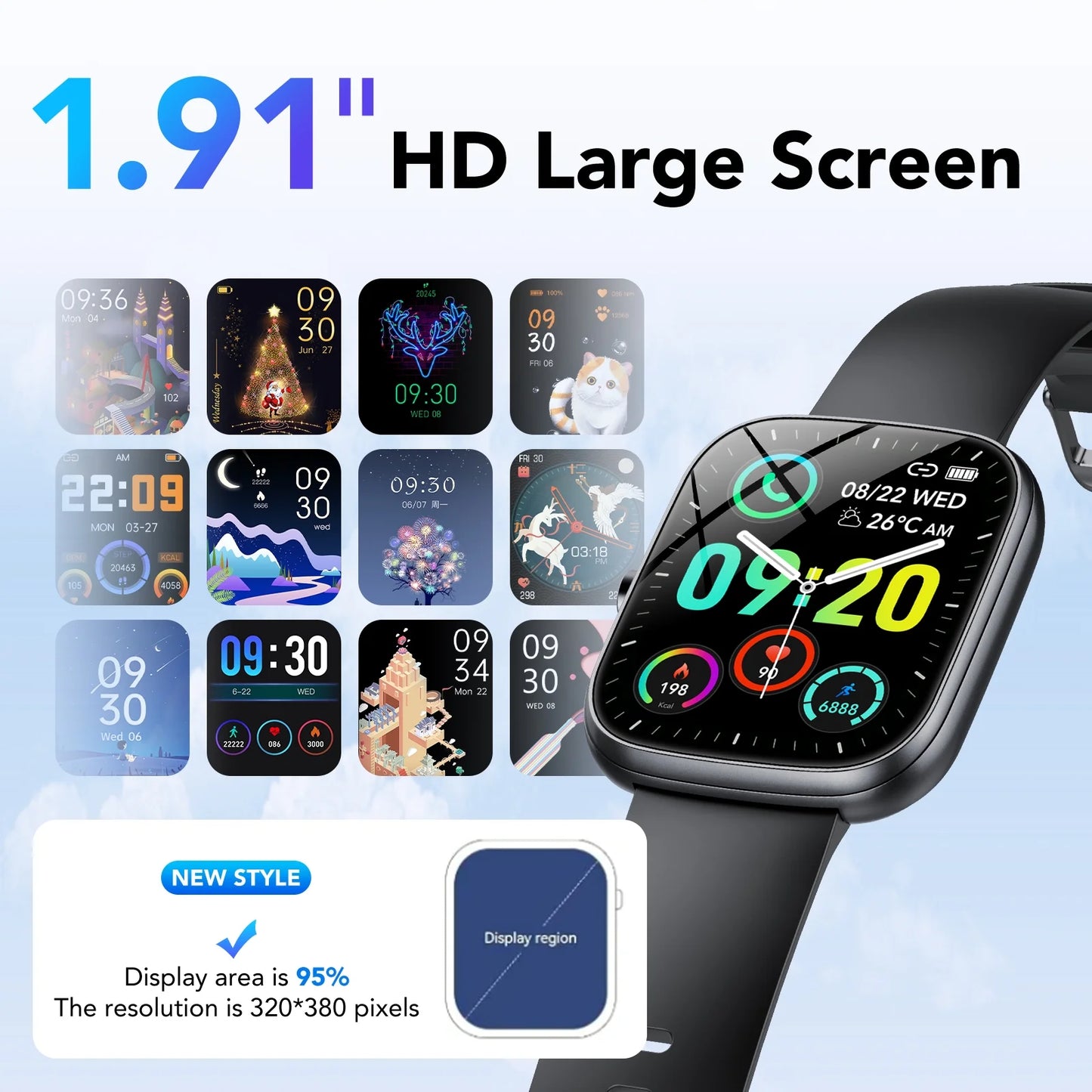 Smart Watch for Android and iPhone, IP68 Waterproof Smartwatch for Women Men