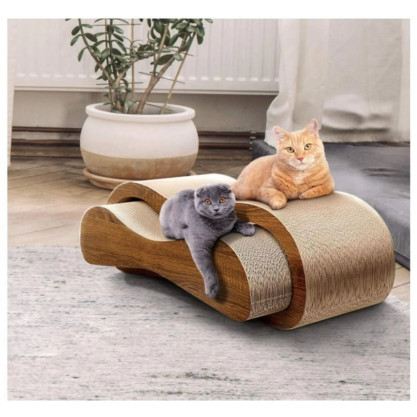 2 in 1 Cat Scratcher Cardboard Lounge Bed