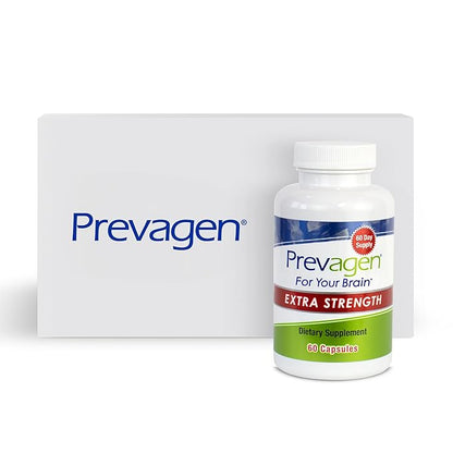 Prevagen Extra Strength 20mg,60 Capsules |1 Pack| with Apoaequorin & Vitamin D with Attractive and Stackable Prevagen Storage Box