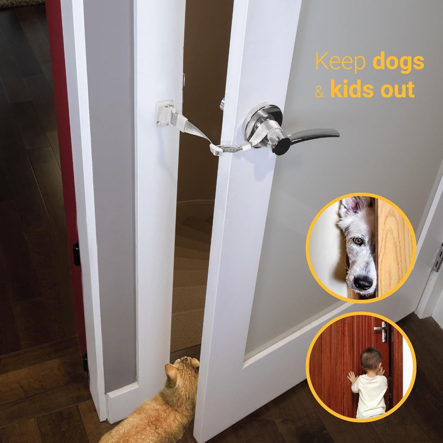 Cat Door Holder Latch – Bright White Flex Latch Strap