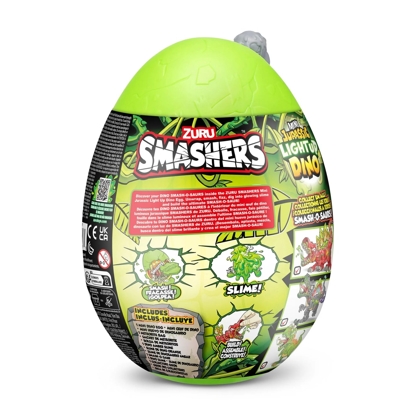 Smashers Mini Jurassic Light up Dino Egg Novelty & Gag Toy by ZURU for Ages 3-99