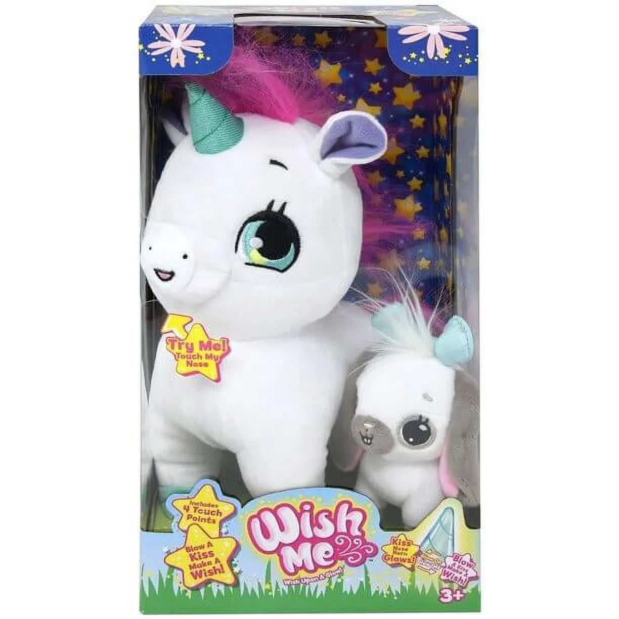 9” Plush Pinky Wish Me Light Up Unicorn W/ Mini Unicorn