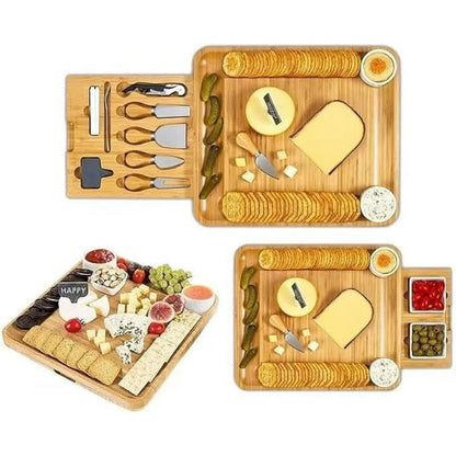 OZUAZ Bamboo Cheese Serving Board Set