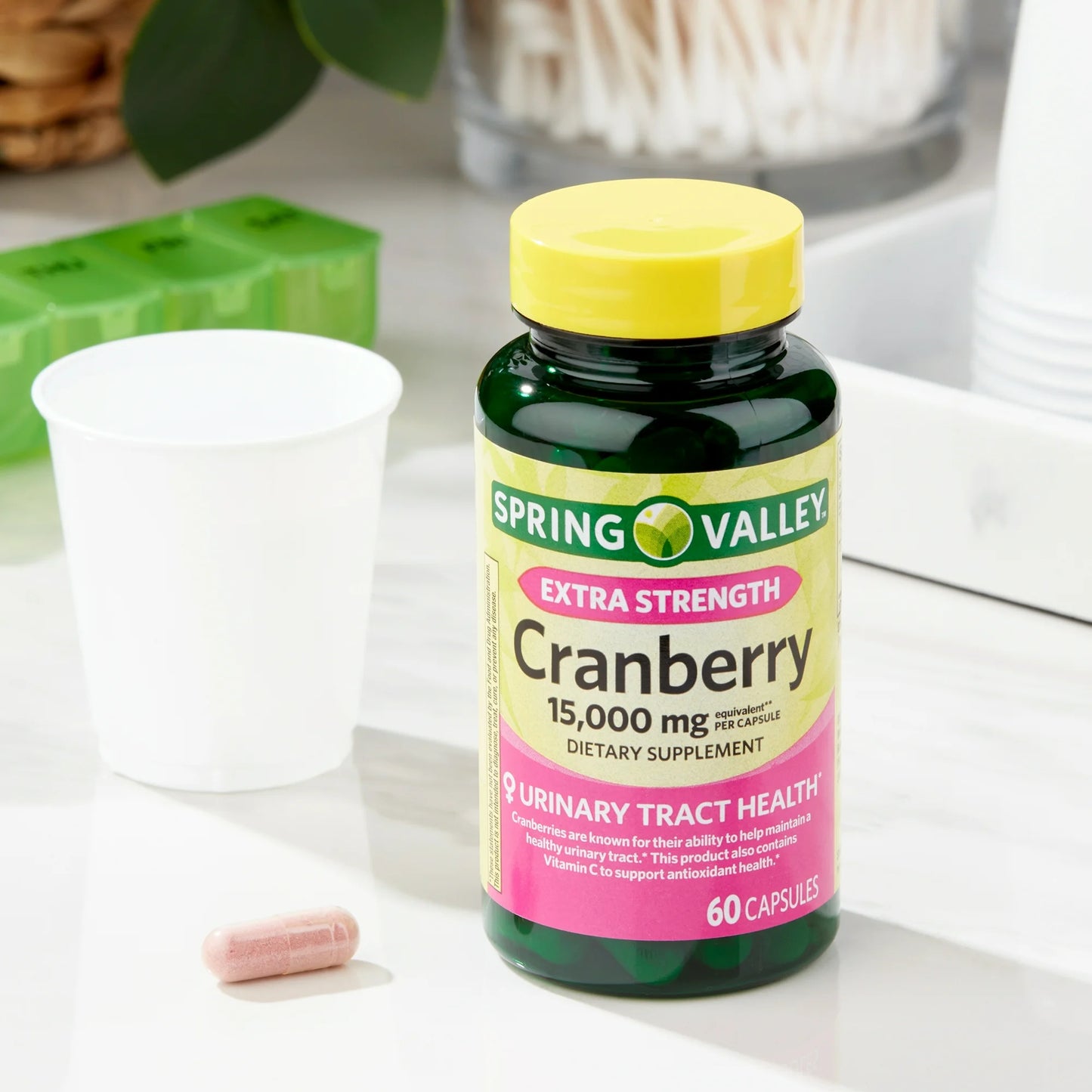 Spring Valley Extra Strength Cranberry Dietary Supplement Capsules, 15,000mg, 60