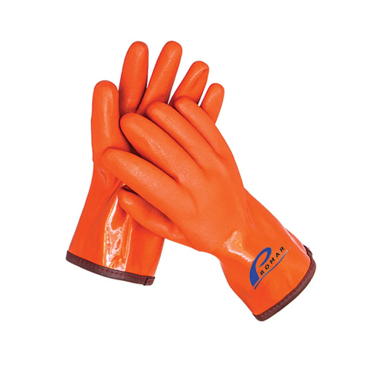 Promar Fleece Insulated Pro grip Fishing Gloves Size: X-Large Orange