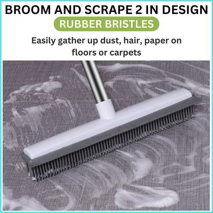 Ozuaz 2 in 1 Carpet Brush Rubber Broom Bathroom Floor Cleaning Brush for Pet Hair Fur