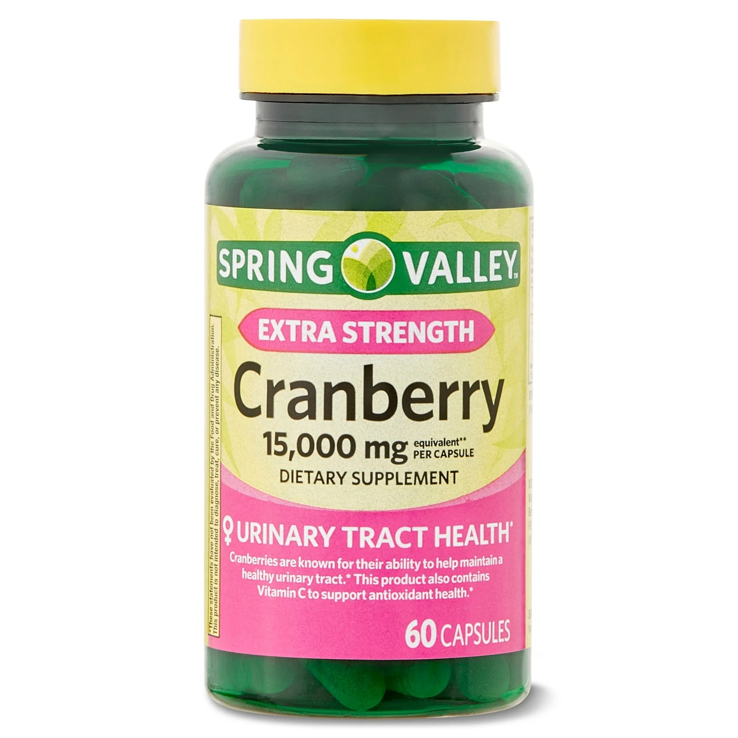 Spring Valley Extra Strength Cranberry Dietary Supplement Capsules, 15,000mg, 60