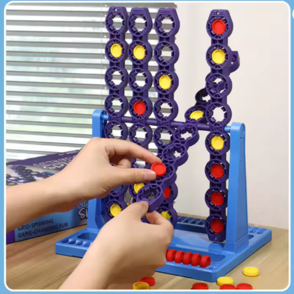 Ozuaz Connect 4 Spin Master Rotating 4-in-a-Row Board Game for Kids & Family