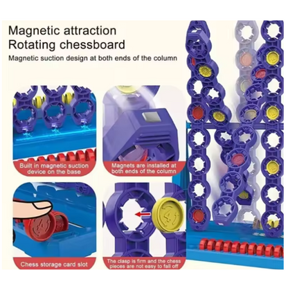 Ozuaz Connect 4 Spin Master Rotating 4-in-a-Row Board Game for Kids & Family