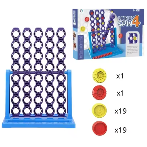 Ozuaz Connect 4 Spin Master Rotating 4-in-a-Row Board Game for Kids & Family