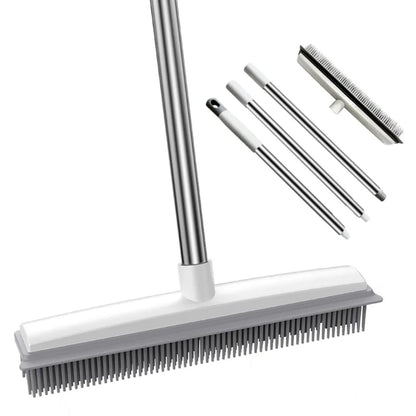Ozuaz 2 in 1 Carpet Brush Rubber Broom Bathroom Floor Cleaning Brush for Pet Hair Fur