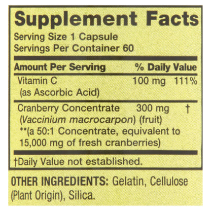 Spring Valley Extra Strength Cranberry Dietary Supplement Capsules, 15,000mg, 60