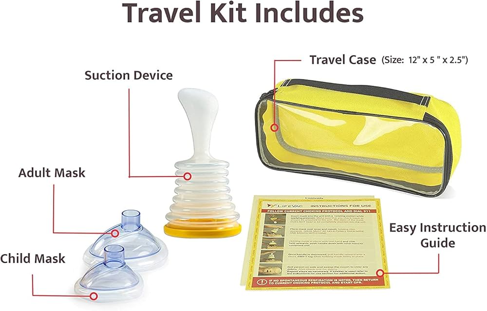 LifeVac Yellow Travel Kit - Portable Suction Rescue Device