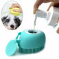 2PC Pet Massage Bath Brush Cat Dog Wash Shampoo Dispenser silicone Scrubber tool