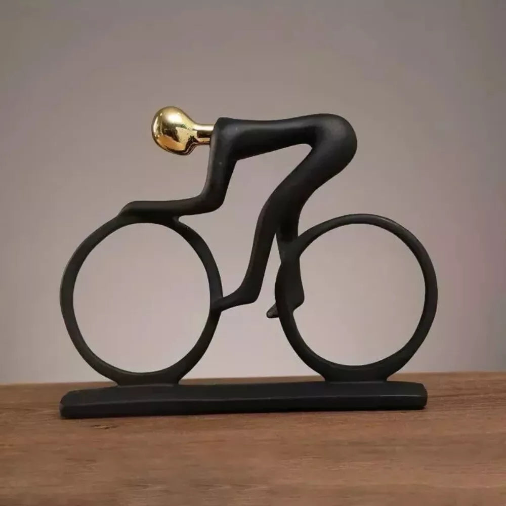 Modern Abstract Resin Bicycler Cyclist Statue Bicycle Rider Statue Bike Racer