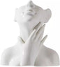 Face Vase, White Flower Vase for Decor, Ceramic Body Vase, Modern Small Vase for Shelf