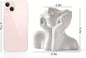 Ceramic Face Vase, White Flower Vase for Decor, 5.3" W x 4.7" H, Modern Decorative Vase