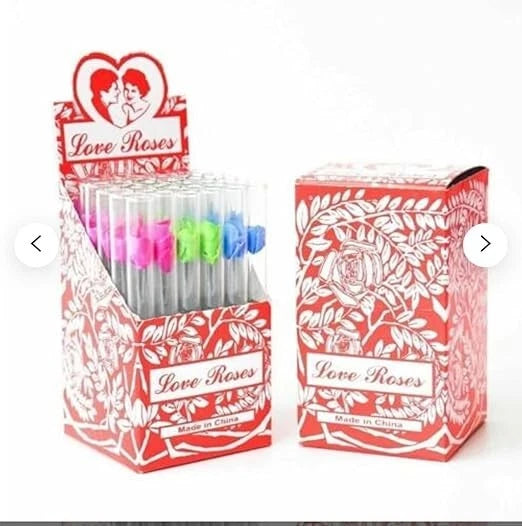 Love Roses Glass Tubes 36pcs = 1 Box Wholesale Price