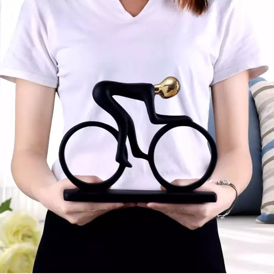 Modern Abstract Resin Bicycler Cyclist Statue Bicycle Rider Statue Bike Racer