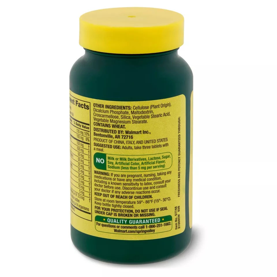 Spring Valley Probiotic Multi-Enzyme Digestive Formula Tablets 200 Count